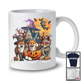 Personalized Custom Name Three Mummy Witch Fox, Scary Halloween Animal Lover, Pumpkin T-Shirt