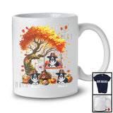 Personalized Custom Name Three Pilgrim Border Collies, Happy Thanksgiving Fall Tree, Family T-Shirt