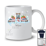 Personalized Custom Name Three Santa Elf Ambulance With Snowman; Joyful Christmas Snow Driver T-Shirt