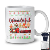 Personalized Custom Name Time For Gingerbreads; Wonderful Christmas Sweater Santa Eating; Plaid T-Shirt