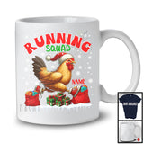 Personalized Custom Name Trot Squad, Lovely Christmas Santa Chicken Hen Marathon Runner T-Shirt