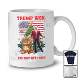 Personalized Custom Name Trump Won Gift I Need; Amazing Christmas Tree US Flag; Trump Back 2024 T-Shirt