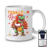 Personalized Custom Name Turkey Rex; Happy Thanksgiving Dinosaur T-Rex; Autumn Pumpkin T-Shirt