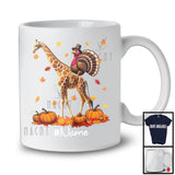 Personalized Custom Name Turkey Riding Giraffe, Lovely Thanksgiving Pumpkins, Giraffe Lover T-Shirt