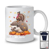 Personalized Custom Name Turkey Riding Hedgehog, Lovely Thanksgiving Pumpkins, Hedgehog Lover T-Shirt