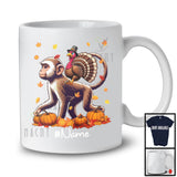 Personalized Custom Name Turkey Riding Monkey, Lovely Thanksgiving Pumpkins, Monkey Lover T-Shirt