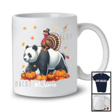 Personalized Custom Name Turkey Riding Panda, Lovely Thanksgiving Pumpkins, Panda Lover T-Shirt