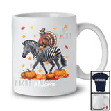 Personalized Custom Name Turkey Riding Zebra, Lovely Thanksgiving Pumpkins, Zebra Lover T-Shirt