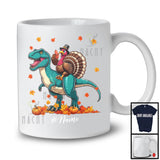 Personalized Custom Name Turkey Trainer Riding T-Rex; Amazing Thanksgiving Fall Leaf Jobs T-Shirt