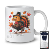 Personalized Custom Name Turkey With Pumpkin Face; Lovely Thanksgiving Fall Leaves T-Shirt