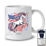 Personalized Custom Name Unicorn 4th Of July; Lovely American Flag Unicorn Cosplay; Family T-Shirt