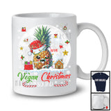 Personalized Custom Name Vegan Christmas Squad, Joyful X-mas Santa Reindeer Pineapple, Fruit T-Shirt