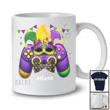 Personalized Custom Name Video Game Controller Jester Hat; Joyful Mardi Gras Gaming; Gamer T-Shirt