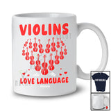 Personalized Custom Name Violins Are My Love Language; Lovely Valentine Violin Hearts Shape T-Shirt