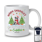 Personalized Custom Name Warm Snuggles Border Collie; Fantastic Christmas Lights Tree Plaid T-Shirt