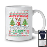 Personalized Custom Name Warm Snuggles Chihuahua; Fantastic Christmas Sweater Tree Plaid T-Shirt