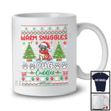 Personalized Custom Name Warm Snuggles Pug Cuddles; Fantastic Christmas Sweater Tree Plaid T-Shirt