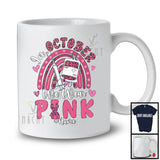 Personalized Custom Name We Wear Pink; Lovely Breast Cancer Ribbon; Phlebotomist Rainbow T-Shirt