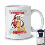 Personalized Custom Name Weather Frightful Beer is Delightful; Merry Christmas Santa Drinking Drunker T-Shirt