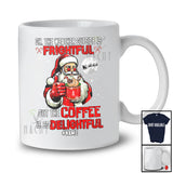 Personalized Custom Name Weather Frightful Coffee is Delightful; Merry Christmas Santa Drinking Drunker T-Shirt