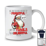 Personalized Custom Name Weather Frightful Tequila is Delightful; Merry Christmas Santa Drinking Drunker T-Shirt