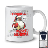 Personalized Custom Name Weather Frightful Whiskey is Delightful; Merry Christmas Santa Drinking Drunker T-Shirt