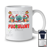 Personalized Custom Name What The Fuckulent; Sarcastic Christmas Three Santa Cactus Fucculent T-Shirt