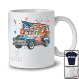 Personalized Custom Name Wild Animal On Pickup Truck, Humorous 4th Of July USA Flag Patriotic T-Shirt