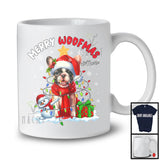 Personalized Custom Name Woofmas; Lovely Christmas Lights Santa French Bulldog; Snowman T-Shirt