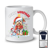 Personalized Custom Name Woofmas; Lovely Christmas Lights Santa Yorkshire Terrier; Snowman T-Shirt