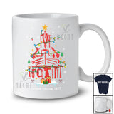 Personalized Custom Text Mechanic Equipments Christmas Tree; Amazing X-mas Lights Family T-Shirt