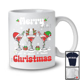 Personalized Custom Three Names Merry Christmas; Cheerful Three Cocktail Glasses; Drinking T-Shirt