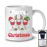 Personalized Custom Three Names Merry Christmas; Cheerful Three Wine Glasses; Drinking T-Shirt