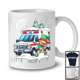 Personalized Dabbing Elf On Ambulance; Joyful Christmas Custom Name Elf; Ambulance Driver T-Shirt