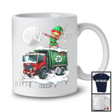 Personalized Dabbing Elf On Garbage Truck; Joyful Christmas Custom Name Elf; Garbage Truck Driver T-Shirt