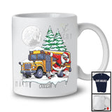 Personalized Dabbing Santa On School Bus; Joyful Christmas Custom Name; School Bus Driver T-Shirt