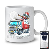 Personalized Dabbing Snowman On Truck; Joyful Christmas Custom Name; Truck Driver Trucker T-Shirt