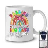 Personalized Dabbing Through 100 Days Of School; Joyful Custom Name Flamingo Student Teacher T-Shirt