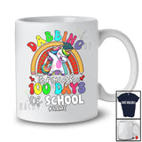 Personalized Dabbing Through 100 Days Of School; Joyful Custom Name Unicorn Student Teacher T-Shirt