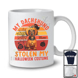 Personalized Dachshund Stolen My Halloween Costume; Scary Pumpkin Face; Custom Name T-Shirt