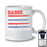Personalized Daddy The Myth Legend, Proud Father's Day Custom Name Pilot, US Flag Airplane T-Shirt