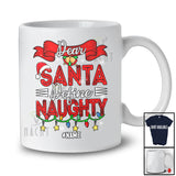 Personalized Dear Santa Define Naughty; Colorful Christmas Lights Naughty; Custom Name Family T-Shirt