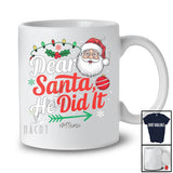 Personalized Dear Santa He Did It; Amazing Christmas Santa Face; Custom Name Naughty Couple T-Shirt