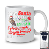 Personalized Dear Santa How Much Do You Know; Lovely Christmas Custom Name Santa Owl T-Shirt