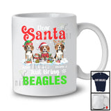 Personalized Dear Santa Just Bring Beagles; Lovely Christmas Custom Name Snowing T-Shirt