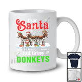 Personalized Dear Santa Just Bring Donkeys; Lovely Christmas Custom Name Farm Farmer T-Shirt