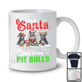 Personalized Dear Santa Just Bring Pit Bulls; Lovely Christmas Custom Name Snowing T-Shirt