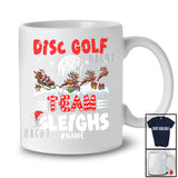 Personalized Disc Golf Team Sleighs; Joyful Christmas Santa Sled Reindeer; Custom Name Sport Player T-Shirt