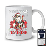 Personalized Don't Judge Santa In Training; Humorous Christmas Custom Name Firefighter Santa T-Shirt