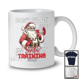 Personalized Don't Judge Santa In Training; Merry Christmas Custom Name Social Worker Santa T-Shirt